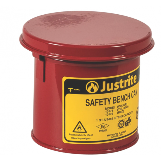 Recipient Safety Bench 1007 cu capac pentru solvent, rosu, 12.4x14cm, 1L