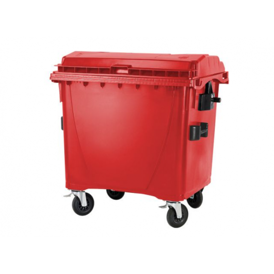 Eurocontainer rosu din material plastic, cu capac plat, MEVATEC, 1100 l - Transport Inclus Eurocontainer rosu din material plastic, cu capac plat, MEVATEC, 1100 l - Transport Inclus