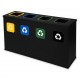 Coș de reciclare negru cu 4 compartimente 4x60L – 240 litri
