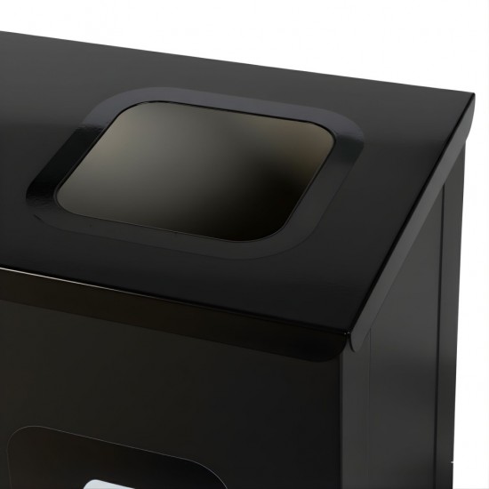 Coș de reciclare negru cu 4 compartimente 4x60L – 240 litri
