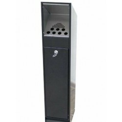 Scrumiera Verticala cu Cos de Gunoi Integrat, Otel Inoxidabil Satinat Scrumiera Verticala cu Cos de Gunoi Integrat, Otel Inoxidabil Satinat