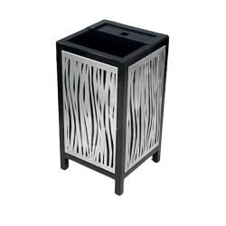 Scrumiera si Cos de Gunoi Square Grid din Otel Inoxidabil, 40L Scrumiera si Cos de Gunoi Square Grid din Otel Inoxidabil, 40L