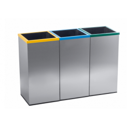 Set 3 cosuri colectare selectiva din otel inoxidabil, 37L/recipient Set 3 cosuri colectare selectiva din otel inoxidabil, 37L/recipient