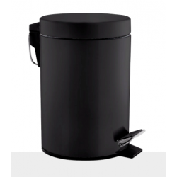 Cos gunoi circular cu pedala, otel vopsit negru, 5 L, Mediclinics
