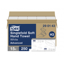 Prosoape de hartie Tork soft singlefold, albe, 250 buc/pach, 2 str. Prosoape de hartie Tork soft singlefold, albe, 250 buc/pach, 2 str.