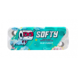 Hartie igienica SOFTY, 2 straturi, 10 role/ pachet, 12m