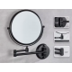 Oglinda rotunda cosmetica, neagra, cu montare pe perete, AQAS Oglinda rotunda cosmetica, neagra, cu montare pe perete, AQAS