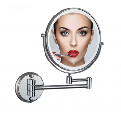 Oglinda rotunda cosmetica, montare pe perete, cu lumina led, AQAS Oglinda rotunda cosmetica, montare pe perete, cu lumina led, AQAS