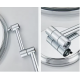 Oglinda rotunda cosmetica, montare pe perete, cu lumina led, AQAS Oglinda rotunda cosmetica, montare pe perete, cu lumina led, AQAS