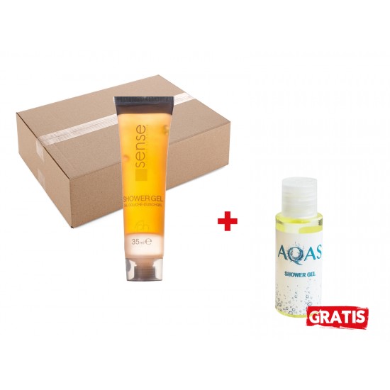 Pachet 1 bax (160buc) Gel De Dus 35 Ml - Sense, 35ml si GRATUIT 50 buc Gel de dus cu glicerina - AQAS, 35ml 