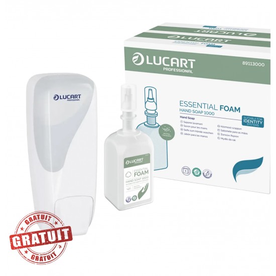 Pachet Dozator alb (gratis) pentru sapun spuma - Identity, LUCART, 1000 ml + 6 rezerve Sapun Spuma (1 bax) Pachet Dozator alb (gratis) pentru sapun spuma - Identity, LUCART, 1000 ml + 6 rezerve Sapun Spuma (1 bax)
