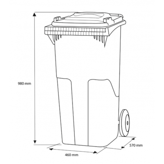 Europubela plastic ROSU, 120 L - Transportul NU este inclus