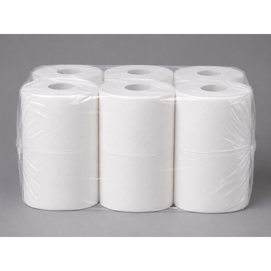 Hartie igienica alba gofrata, 2 straturi, 112 m, AQAS One Mini
