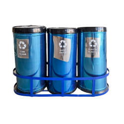RESIGILAT 1 - Set 3 cosuri colectare selectiva din inox, 45L/recipient
