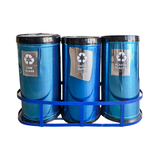 RESIGILAT 1 - Set 3 cosuri colectare selectiva din inox, 45L/recipient