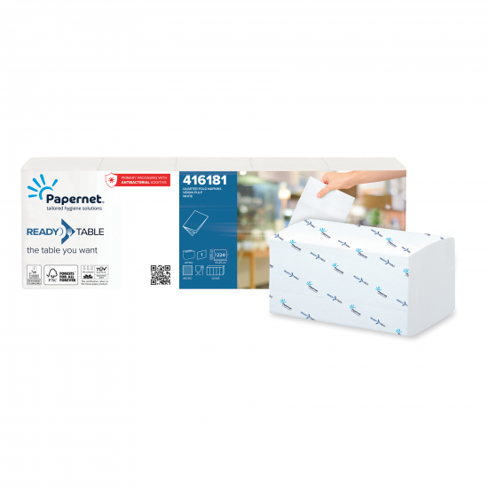 Servetele de masa pliate tip N4, Papernet 5 buc/ pachet, 8 pachete/ bax