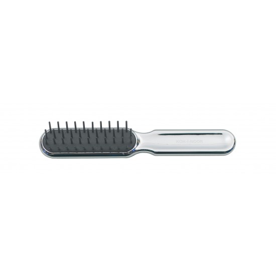 Perie cromata cu peri cilindrici din plastic, rezistenta la foen 16 x 2.5 cm, Koh-i-noor Perie cromata cu peri cilindrici din plastic, rezistenta la foen 16 x 2.5 cm, Koh-i-noor