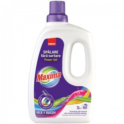 Detergent gel pentru rufe Sano Maxima Mix and Wash 3L Detergent gel pentru rufe Sano Maxima Mix and Wash 3L