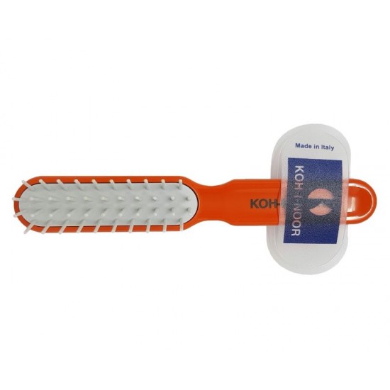 Perie galben-rosu cu peri cilindrici din plastic rezistenti la foen 16 x 2.5 cm, Koh-i-noor Perie galben-rosu cu peri cilindrici din plastic rezistenti la foen 16 x 2.5 cm, Koh-i-noor