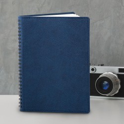 Notes 360, piele, 16x22cm, autodatat, albastru Notes 360, piele, 16x22cm, autodatat, albastru