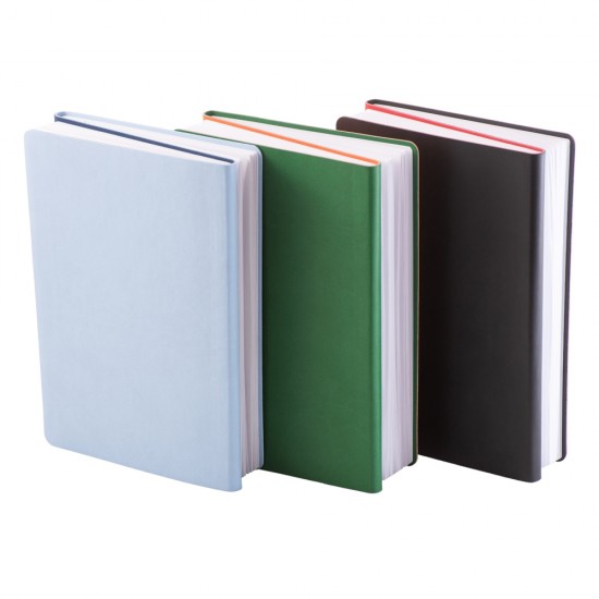 Notes Twin, piele, A5, liniat + matematica, albastru/bleu Notes Twin, piele, A5, liniat + matematica, albastru/bleu