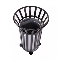 Cos stradal pentru gunoi, Negru, Metal, 35 L Cos stradal pentru gunoi, Negru, Metal, 35 L