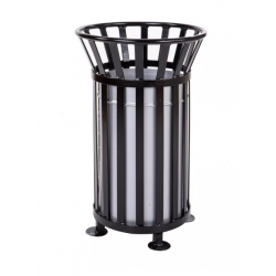 Cos stradal pentru gunoi, Negru, Metal, 35 L Cos stradal pentru gunoi, Negru, Metal, 35 L