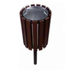 Cos stradal pentru gunoi, Maro, Metal si Lemn,  35 L Cos stradal pentru gunoi, Maro, Metal si Lemn,  35 L