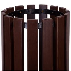 Cos stradal pentru gunoi, Maro, Metal si Lemn,  35 L Cos stradal pentru gunoi, Maro, Metal si Lemn,  35 L