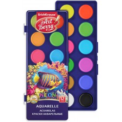 Acuarele ArtBerry Neon cu protecție UV, 12/set Acuarele ArtBerry Neon cu protecție UV, 12/set