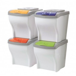 Cosuri de gunoi pentru colectare selectiva 4 x 20 L Cosuri de gunoi pentru colectare selectiva 4 x 20 L