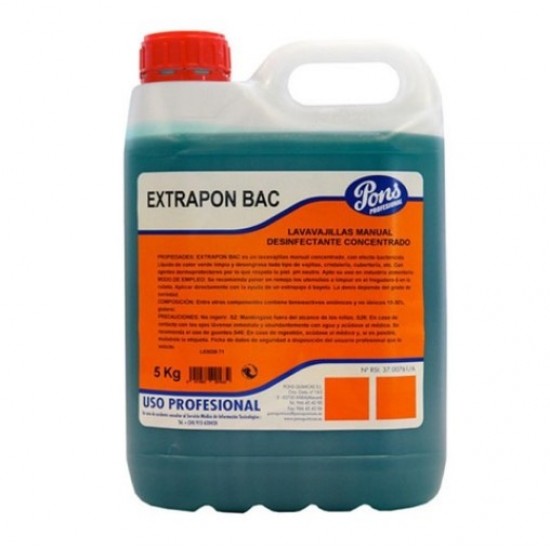 EXTRAPON BAC-Detergent concentrat, puternic degresant pentru spalarea manuala a vaselor, 5L, Asevi