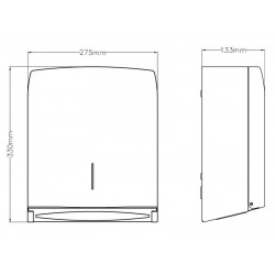 Dispenser din inox satinat pentru prosoape pliate de hartie, Mediclinics  Dispenser din inox satinat pentru prosoape pliate de hartie, Mediclinics