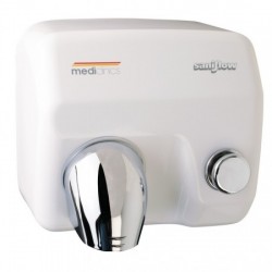 Uscator de maini actionare cu buton, SANIFLOW Mediclinics, alb Uscator de maini actionare cu buton, SANIFLOW Mediclinics, alb