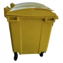 Container HDPE  Galben 1100L cu capac plat - Transportul NU este inclus