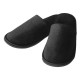 Papuci inchisi in fata din bumbac 100%, velour negru, talpa 6mm HL 107
