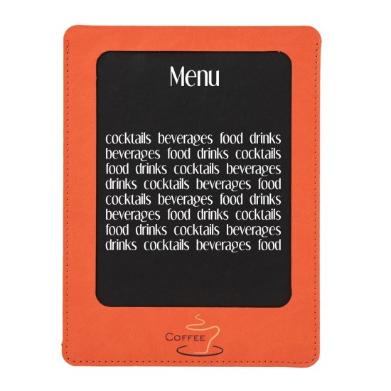 Mapa meniu cafenele A5+, LeatherLike, piele PU interior/exterior, lavabila, portocaliu Mapa meniu cafenele A5+, LeatherLike, piele PU interior/exterior, lavabila, portocaliu