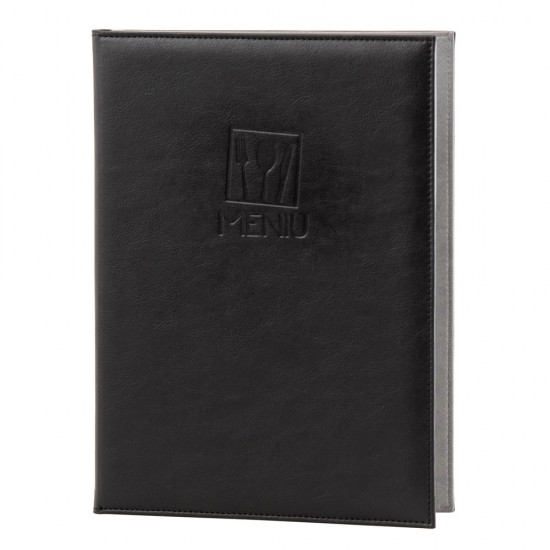 Mapa meniu A4+, LeatherLike, piele PU interior/exterior, lavabila, negru Mapa meniu A4+, LeatherLike, piele PU interior/exterior, lavabila, negru
