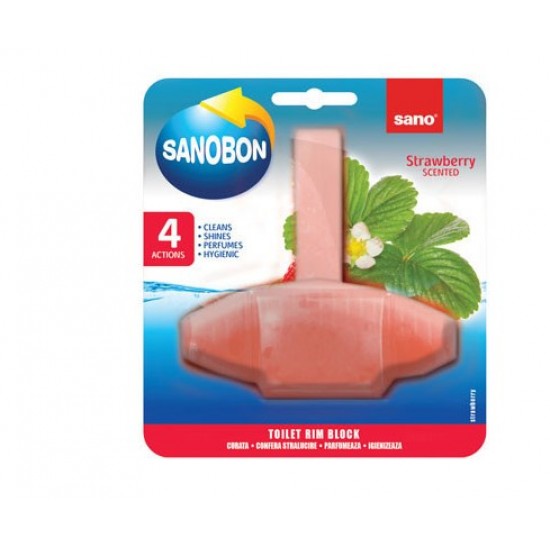 SANO BON STRAWBERY 55g, Odorizant vas toaleta, Set 3 Buc SANO BON STRAWBERY 55g, Odorizant vas toaleta, Set 3 Buc