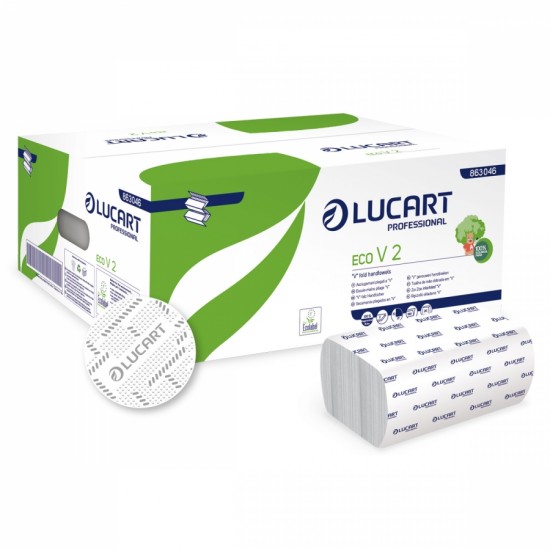 Prosoape de maini din hartie, pliate in V, Eco V2 - Lucart