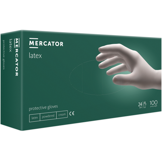 Manusi din Latex Pudrate Mercator 100buc/cutie Manusi din Latex Pudrate Mercator 100buc/cutie
