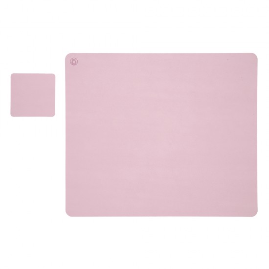 Mousepad Flexi M, din piele, cu doua fete, pentru protectie birou, UNIKA, roz/gri