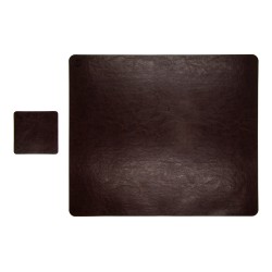 Set Mousepad si 1 suport pahar Office L, din piele, cu doua fete, pentru protectie birou, UNIKA, maro Set Mousepad si 1 suport pahar Office L, din piele, cu doua fete, pentru protectie birou, UNIKA, maro