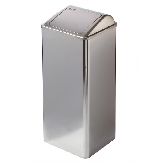 Cos de interior de 80L, cu capac batant, din inox cu finisaj satinat, Mediclinics