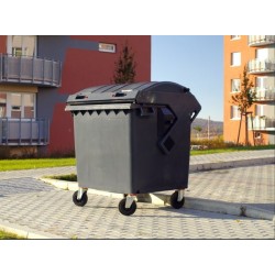 Container HDPE CLE 1100L cu capac rotund negru - Transport inclus Container HDPE CLE 1100L cu capac rotund negru - Transport inclus