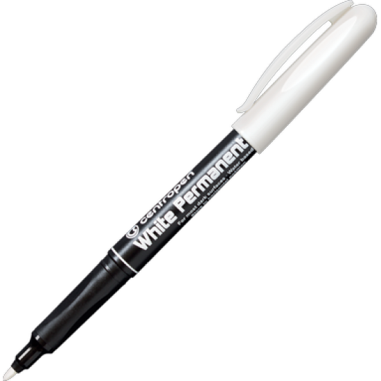 Permanent marker Centropen 2686 - varf 1.2 mm, alb Permanent marker Centropen 2686 - varf 1.2 mm, alb