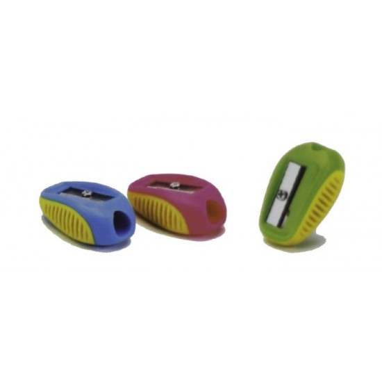Ascuțitoare simpla cu forme rotunjite si grip,multicolore. Ascuțitoare simpla cu forme rotunjite si grip,multicolore.