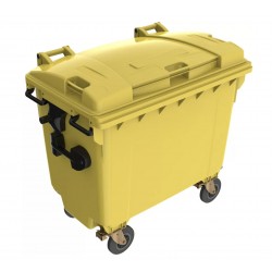 Eurocontainer plastic, 660 L, galben cu capac plat Europlast- Transport Inclus Eurocontainer plastic, 660 L, galben cu capac plat Europlast- Transport Inclus