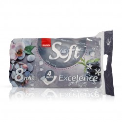 Hartie Igienica Sano EXCELENCE, 8 ROLE/pachet, 4 straturi Hartie Igienica Sano EXCELENCE, 8 ROLE/pachet, 4 straturi