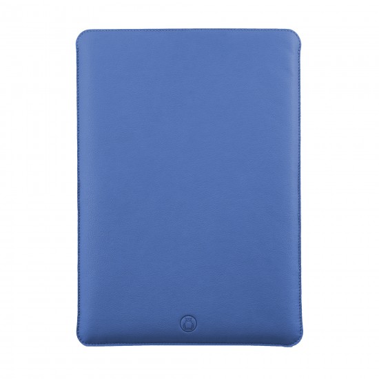 Husa laptop, MacBook 13 inch, UNIKA, piele PU cu lana din fibre naturale, albastru